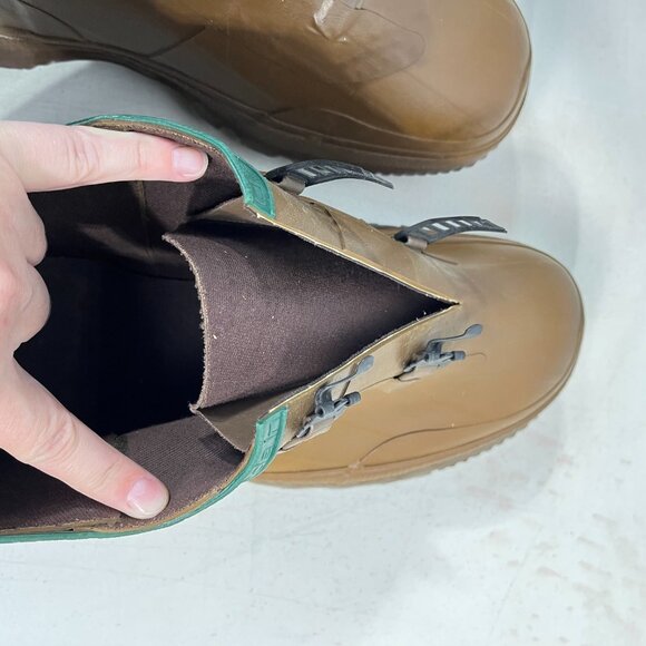 NEW Northerner 2 Buckle Hi-Chore Overshoe - Men 12 Brown Rubber Waterproof 41801 - Picture 9 of 15